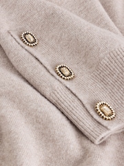 Neutral Gem Button Supersoft Knitted Long Sleeve Shirt Layer Jumper - Image 7 of 9
