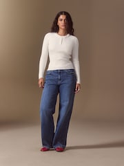 Ecru Supersoft Long Sleeve Henley Layer Top - Image 2 of 7