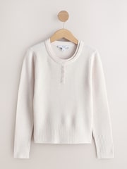 Ecru Supersoft Long Sleeve Henley Layer Top - Image 5 of 7