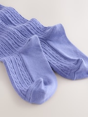 Blue Regular Length Cotton Rich Cable Tights - Image 2 of 3