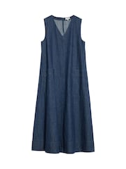 Albaray Blue V-Neck A Line Denim Dress - Image 4 of 4