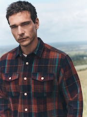 Red/Blue Check Long Sleeve Overshirt Shacket - Image 1 of 8