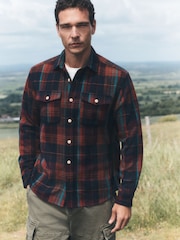 Red/Blue Check Long Sleeve Overshirt Shacket - Image 3 of 8