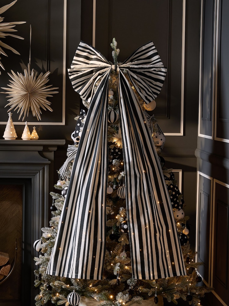 Monochrome Extra Large Bow Tree Topper - Image 1 of 3 Monochrome Extra Large Bow Tree Topper - Image 1 of 3