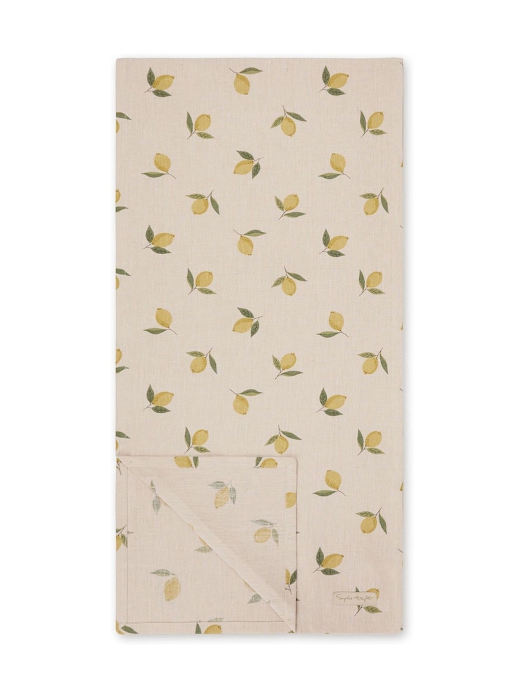 Sophie Allport Natural Lemons Linen Table Runner - Image 3 of 3