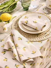 Sophie Allport Set of 4 Natural Lemons Linen Napkins - Image 1 of 3