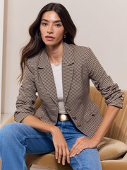 Lipsy Check Shrunken Cinched Waist Blazer - Bild 1 von 5