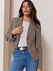 Lipsy Check Shrunken Cinched Waist Blazer - Bild 4 von 5