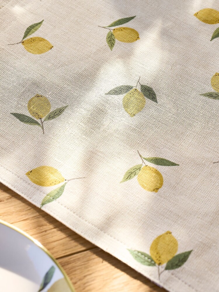 Sophie Allport Set of 2 Lemons Linen Washable Placemats - Afbeelding 2 van 3 Sophie Allport Set of 2 Lemons Linen Washable Placemats - Afbeelding 2 van 3