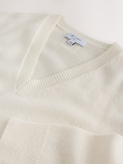Ecru Merino Wool N.Premium V-Neck Jumper - Image 6 of 7