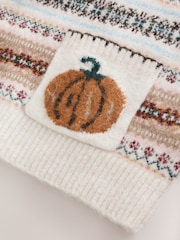 Autumn Pumpkin Fairisle Knitted Long Sleeve Polo Jumper - Image 9 of 10