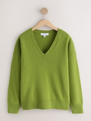 Green Merino Wool N.Premium V-Neck Jumper - Image 6 of 8