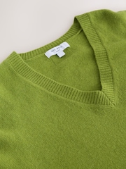 Green Merino Wool N.Premium V-Neck Jumper - Image 7 of 8