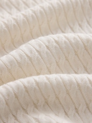 Ecru Cable Knit Short Sleeve Jumper - Image 6 of 7