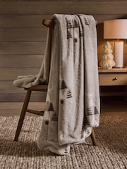 Natural Christmas Tree Faux Fur Throw - Image 2 of 7