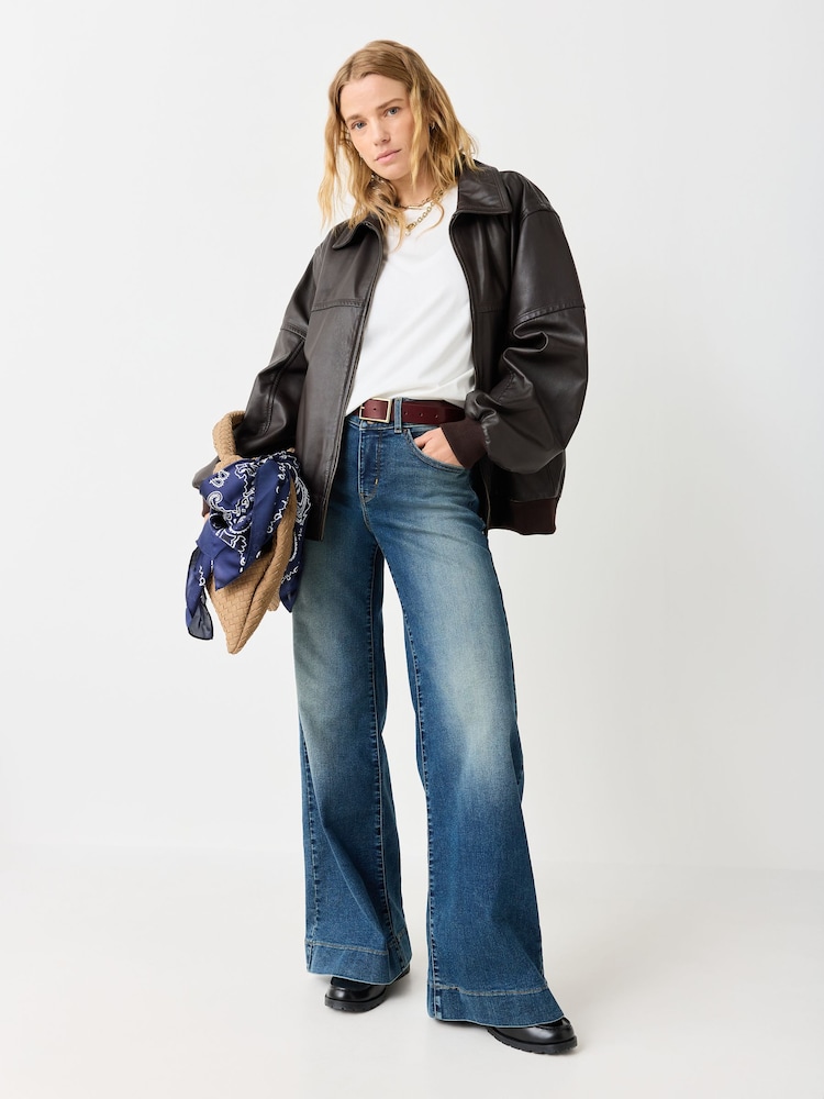 Levi's® Blue 318 Shaping Mid Rise Wide Leg Jeans - Image 1 of 7 Levi's® Blue 318 Shaping Mid Rise Wide Leg Jeans - Image 1 of 7
