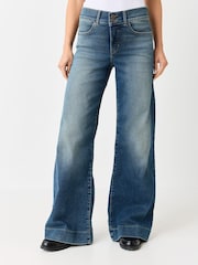 Levi's® Blue 318 Shaping Mid Rise Wide Leg Jeans - Image 3 of 7
