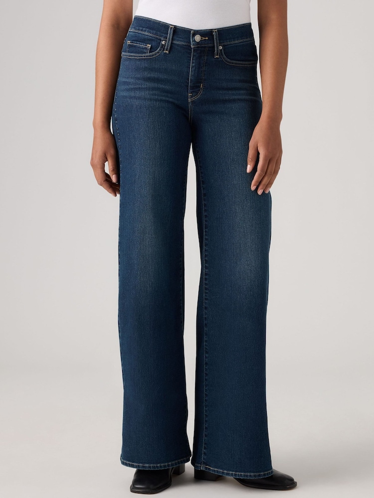 Levi's® Denim dark blue 318 Shaping Mid Rise Wide Leg Jeans - Image 1 of 6 Levi's® Denim dark blue 318 Shaping Mid Rise Wide Leg Jeans - Image 1 of 6