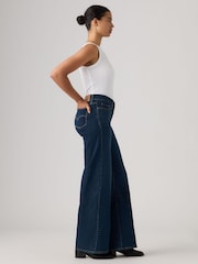 Levi's® Denim dark blue 318 Shaping Mid Rise Wide Leg Jeans - Image 4 of 6