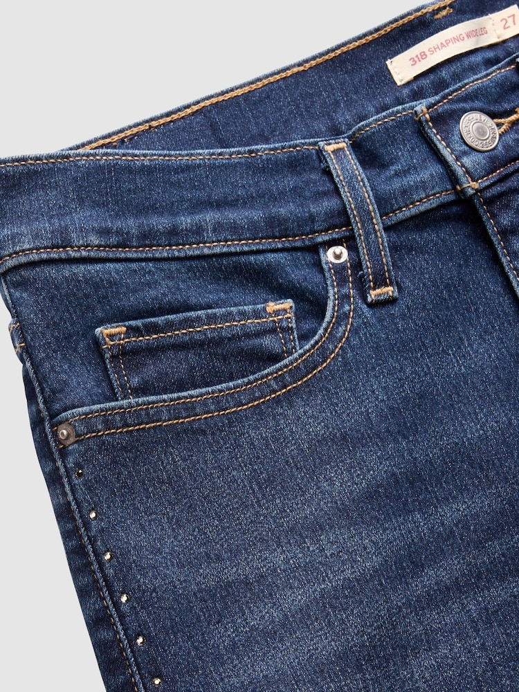 Levi's® Denim dark blue 318 Shaping Mid Rise Wide Leg Jeans - Image 6 of 6 Levi's® Denim dark blue 318 Shaping Mid Rise Wide Leg Jeans - Image 6 of 6