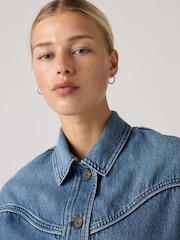 Levi's® Blue Dani Western Harrington Denim Jacket - Image 3 of 5