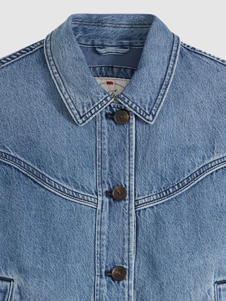 Levi's® Blue Dani Western Harrington Denim Jacket - Image 5 of 5