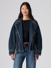 Levi's® Blue 80s Oversized Denim Bomber Jacket - Image 2 of 5