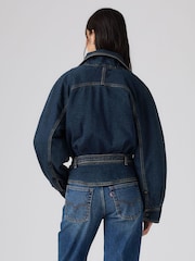 Levi's® Blue 80s Oversized Denim Bomber Jacket - Image 3 of 5