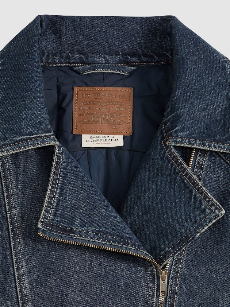 Levi's® Blue 80s Oversized Denim Bomber Jacket - Image 5 of 5 Levi's® Blue 80s Oversized Denim Bomber Jacket - Image 5 of 5