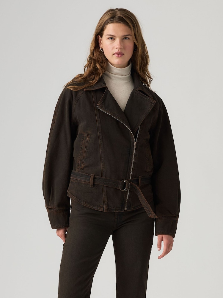 Levi's® Black '80s Oversized Denim Bomber Jacket - Image 1 of 5 Levi's® Black '80s Oversized Denim Bomber Jacket - Image 1 of 5
