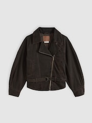 Levi's® Black '80s Oversized Denim Bomber Jacket - Image 4 of 5