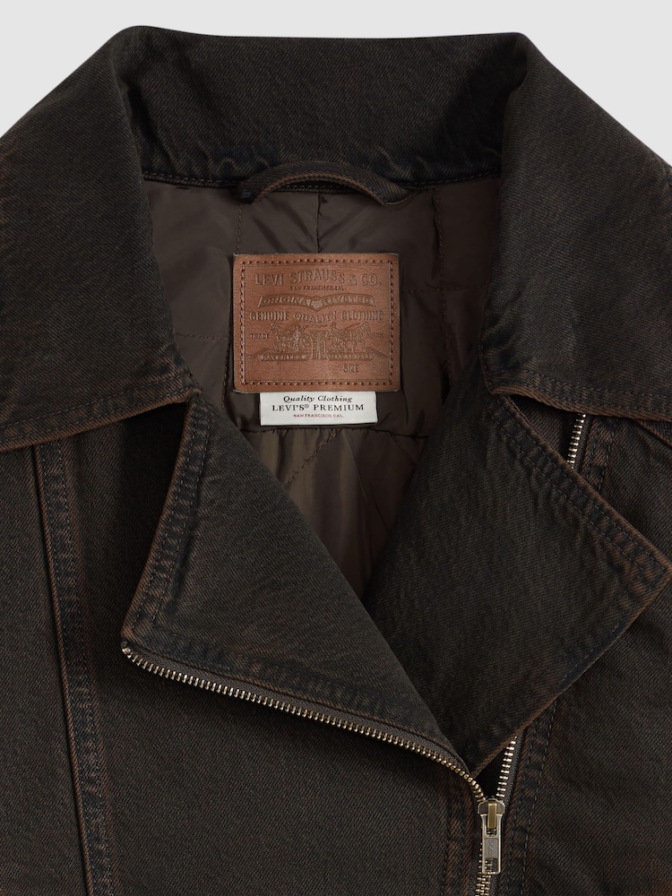Levi's® Black '80s Oversized Denim Bomber Jacket - Image 5 of 5 Levi's® Black '80s Oversized Denim Bomber Jacket - Image 5 of 5