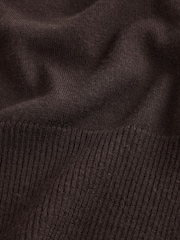 Chocolate Brown Lightweight Merino Wool V-Neck Jumper - Image 8 of 8