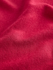 Red Lightweight Merino Wool V-Neck Jumper - Image 6 of 8