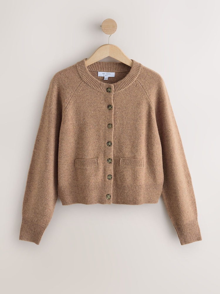 Camel Neppy 100% Merino Wool N.Premium Cardigan - Image 1 of 3