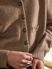 Camel Neppy 100% Merino Wool N.Premium Cardigan - Image 4 of 7