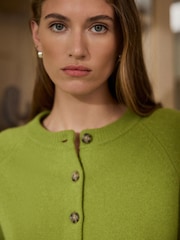 Lime Green 100% Merino Wool N.Premium Cardigan - Image 5 of 8
