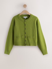 Lime Green 100% Merino Wool N.Premium Cardigan - Image 6 of 8