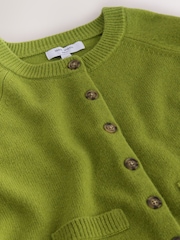 Lime Green 100% Merino Wool N.Premium Cardigan - Image 8 of 8