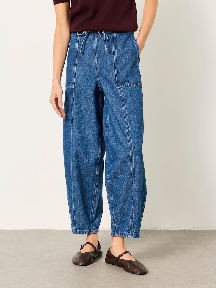 FatFace Alev Mid Wash Drawstring Jeans - Image 1 of 6 FatFace Alev Mid Wash Drawstring Jeans - Image 1 of 6