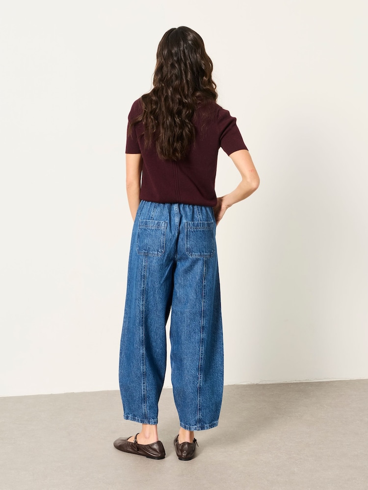 FatFace Alev Mid Wash Drawstring Jeans - Image 2 of 6 FatFace Alev Mid Wash Drawstring Jeans - Image 2 of 6