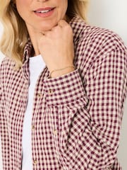 FatFace Beck Dark Purple Gingham Petite Shirt - Image 3 of 6
