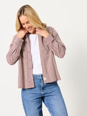 FatFace Beck Dark Purple Gingham Petite Shirt - Image 4 of 6