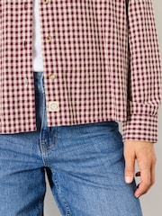 FatFace Beck Dark Purple Gingham Petite Shirt - Image 5 of 6