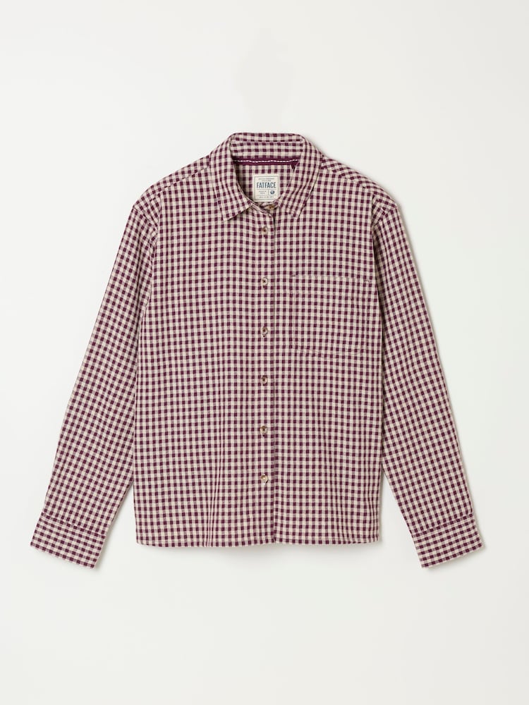 FatFace Beck Dark Purple Gingham Petite Shirt - Image 6 of 6 FatFace Beck Dark Purple Gingham Petite Shirt - Image 6 of 6