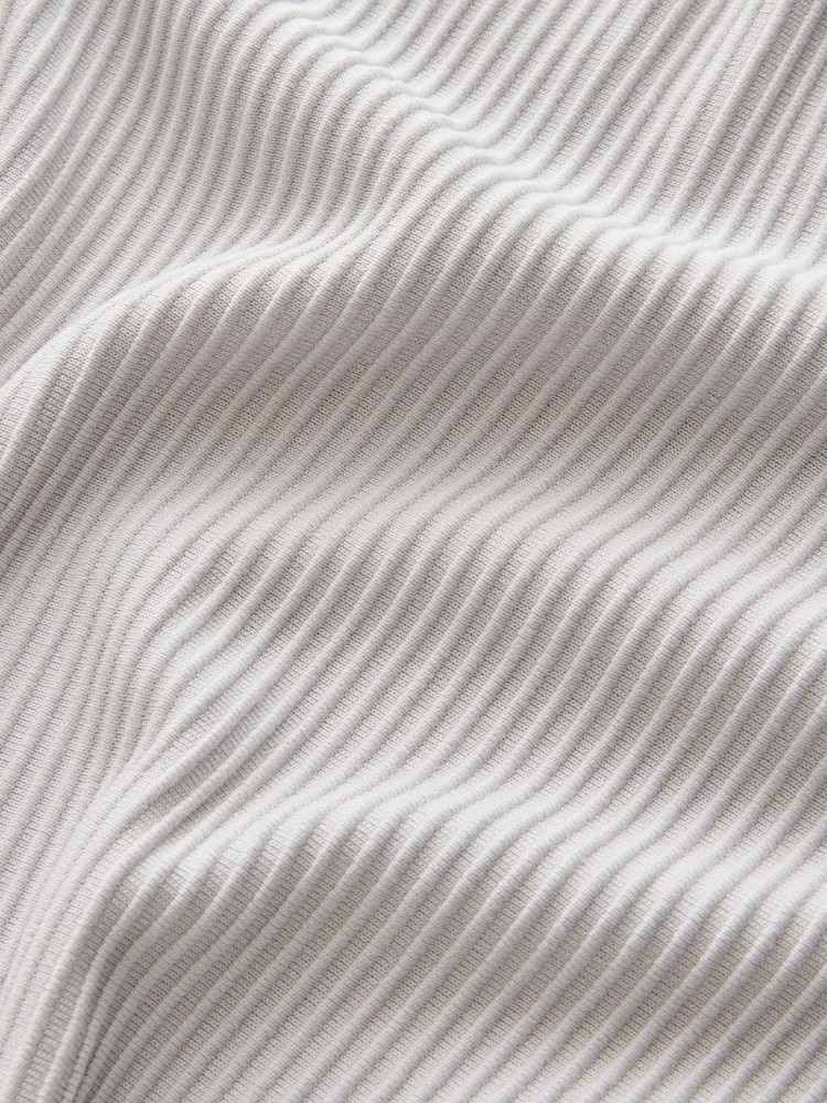 Ice Grey Textured Smart Zip Neck Polo Shirt - Image 8 of 8 Ice Grey Textured Smart Zip Neck Polo Shirt - Image 8 of 8
