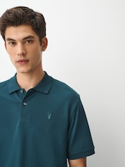 Blue Teal Regular Fit Embroidered Pique Polo Shirt - Image 4 of 5