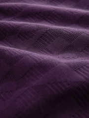 Burgundy Purple Button Neck N. Premium Smart Jaquard Polo Shirt - Image 7 of 7