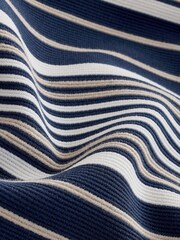 Azul marino/blanco - Polo de rayas verticales con zíper de un cuarto - Imagen 7 de 8