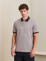 Brown Puppytooth Pattern Polo Shirt - Image 1 of 8